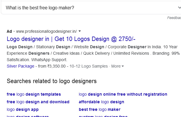 ads in google search results