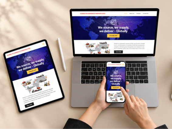 commodity services website design